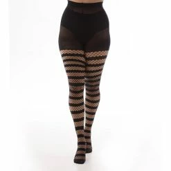 Pamela Mann Tights - Fishnet Opaque Stripe -TheRock Shop pamela mann tights fishnet opaque stripe3