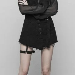 Punk Rave Denim Shorts - Visual Deception