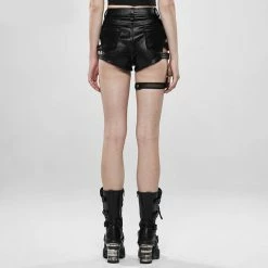 Punk Rave Faux Leather Shorts - Furiosa -TheRock Shop punk rave faux leather shorts furiosa3
