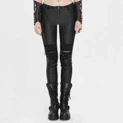 Punk Rave Faux Leather Trousers - Blood Rain