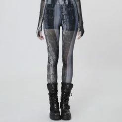 Punk Rave Leggings - Sulphuric Steam Grey