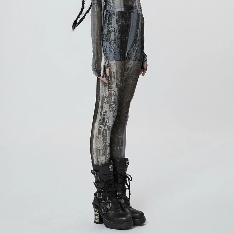 Punk Rave Leggings - Sulphuric Steam Grey 2 Punk Rave Leggings - Sulphuric Steam Grey - Image 2