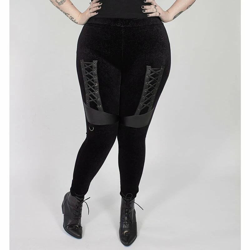 Punk Rave Plus Size Leggings - Black River 1 Punk Rave Plus Size Leggings - Black River