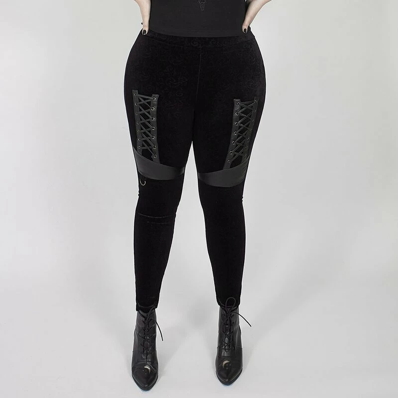 Punk Rave Plus Size Leggings - Black River 2 Punk Rave Plus Size Leggings - Black River - Image 2