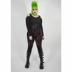 Punk Rave Plus Size Leggings - Blood River -TheRock Shop punk rave plus size leggings blood river 13