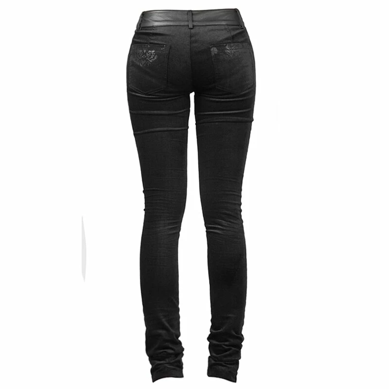 Punk Rave Trousers - Black Damask 3 Punk Rave Trousers - Black Damask - Image 3