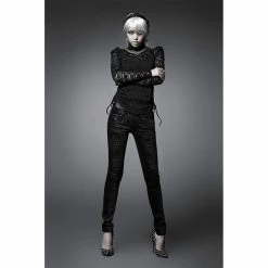 Punk Rave Trousers - Black Damask 9 Punk Rave Trousers - Black Damask -TheRock Shop punk rave trousers black damask4