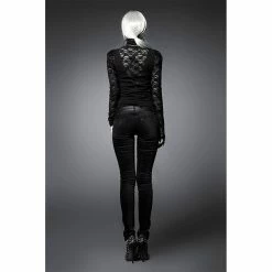 Punk Rave Trousers - Black Damask 11 Punk Rave Trousers - Black Damask -TheRock Shop punk rave trousers black damask6