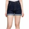 Queen Kerosin Denim Shorts - High Waist