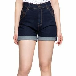 Queen Kerosin Denim Shorts - High Waist
