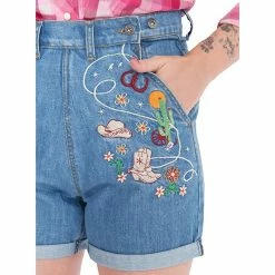 Queen Kerosin Denim Shorts - Western -TheRock Shop queen kerosin denim shorts western 14