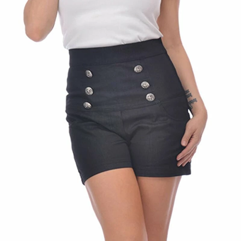 Steady Clothing Shorts - Anchor Button Black 1 Steady Clothing Shorts - Anchor Button Black